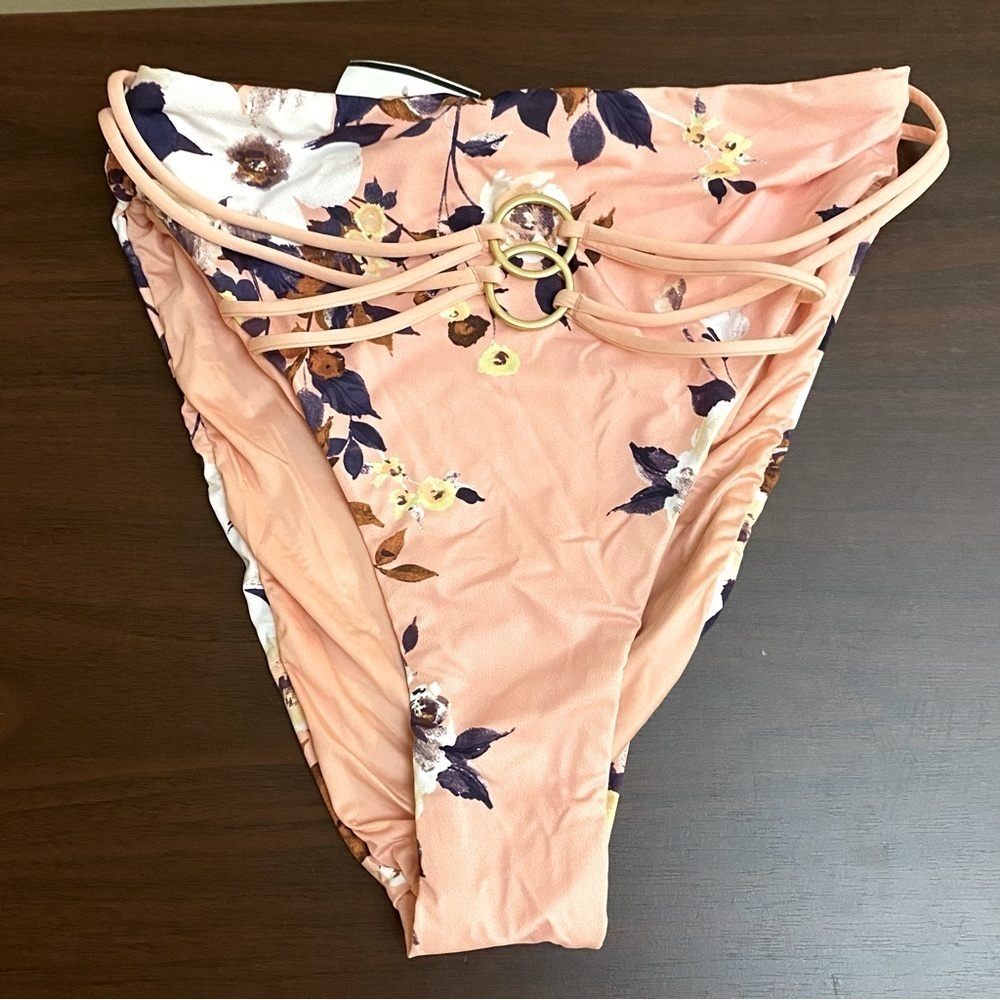 BCBGeneration Floral High Waist Bikini Swim Bottoms